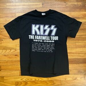 Vintage Y2K KISS The Farewell Tour 1973-2000 Graphic T Shirt Size L Used
